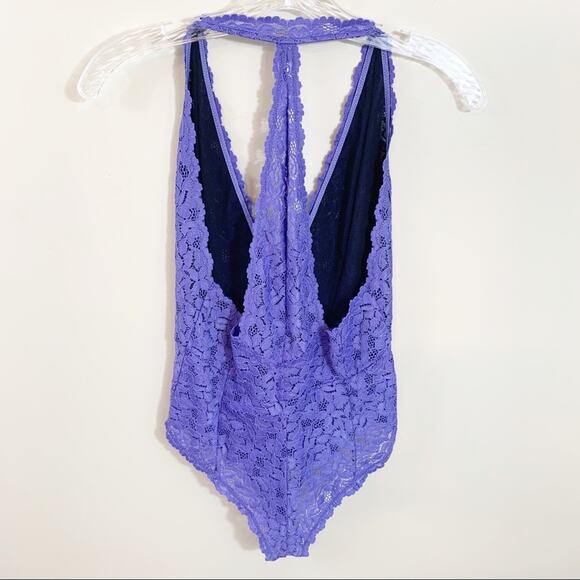 Intimately Free People Avery Lace Deep Periwinkle Bodysuit - Picture 4 of 7